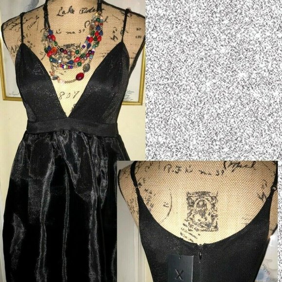 X BY NBD ANASTAZIA BLACK METALLIC DRESS~SMALL - Picture 5 of 9